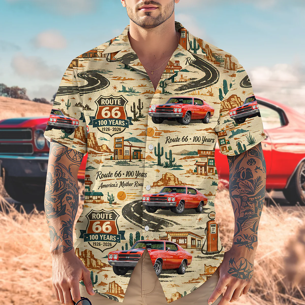 Custom Car Photo Route 66 100 Years America's Mother Road Hawaii Shirt TH10 898681 - Image 3