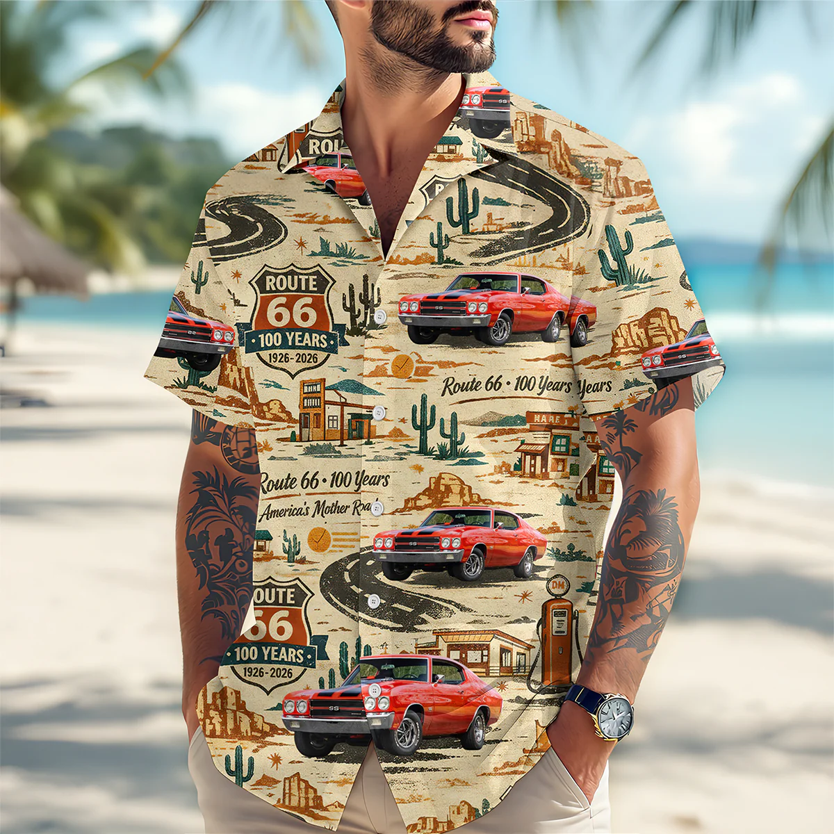 Custom Car Photo Route 66 100 Years America's Mother Road Hawaii Shirt TH10 898681 - Image 4