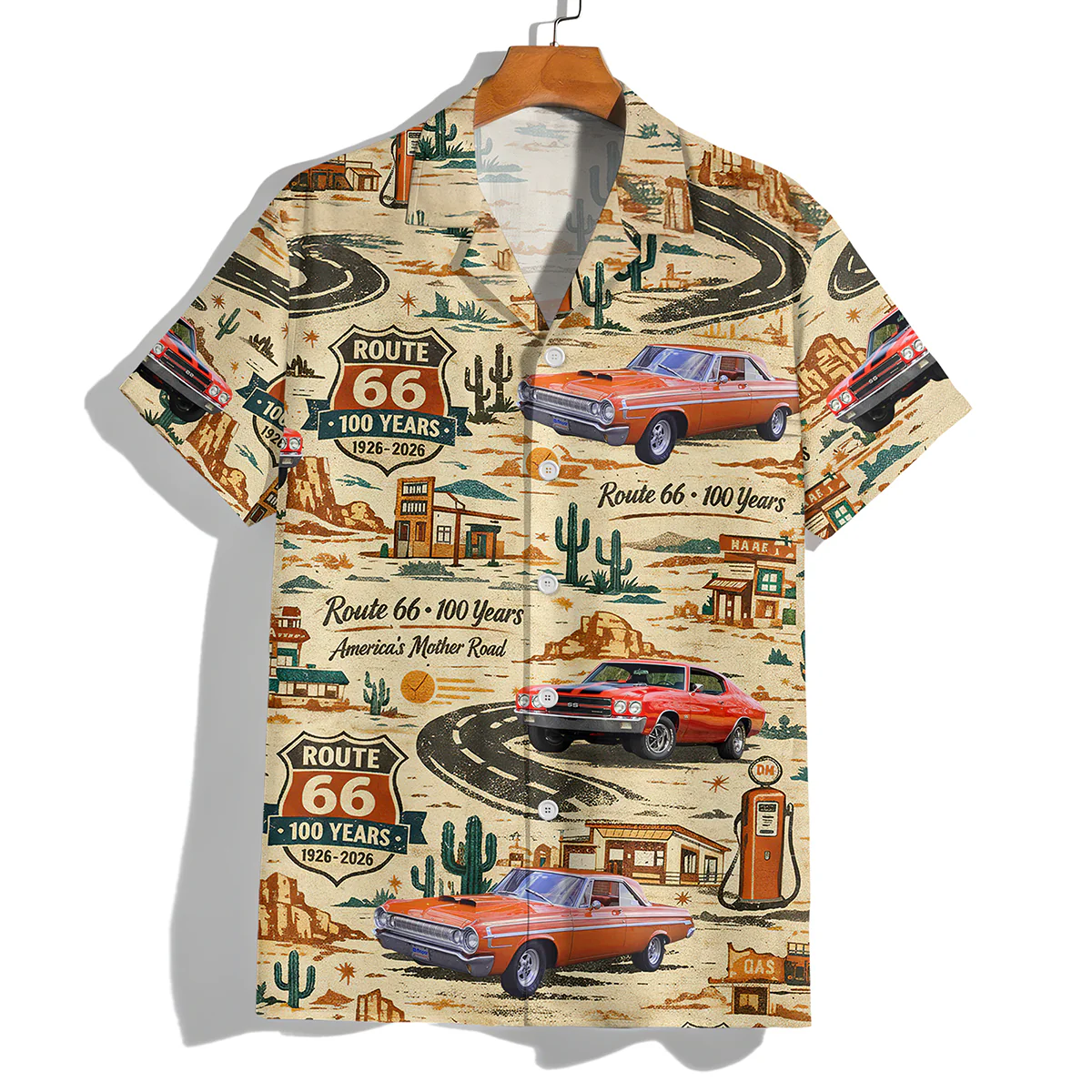 Custom Car Photo Route 66 100 Years America's Mother Road Hawaii Shirt TH10 898681 - Image 6
