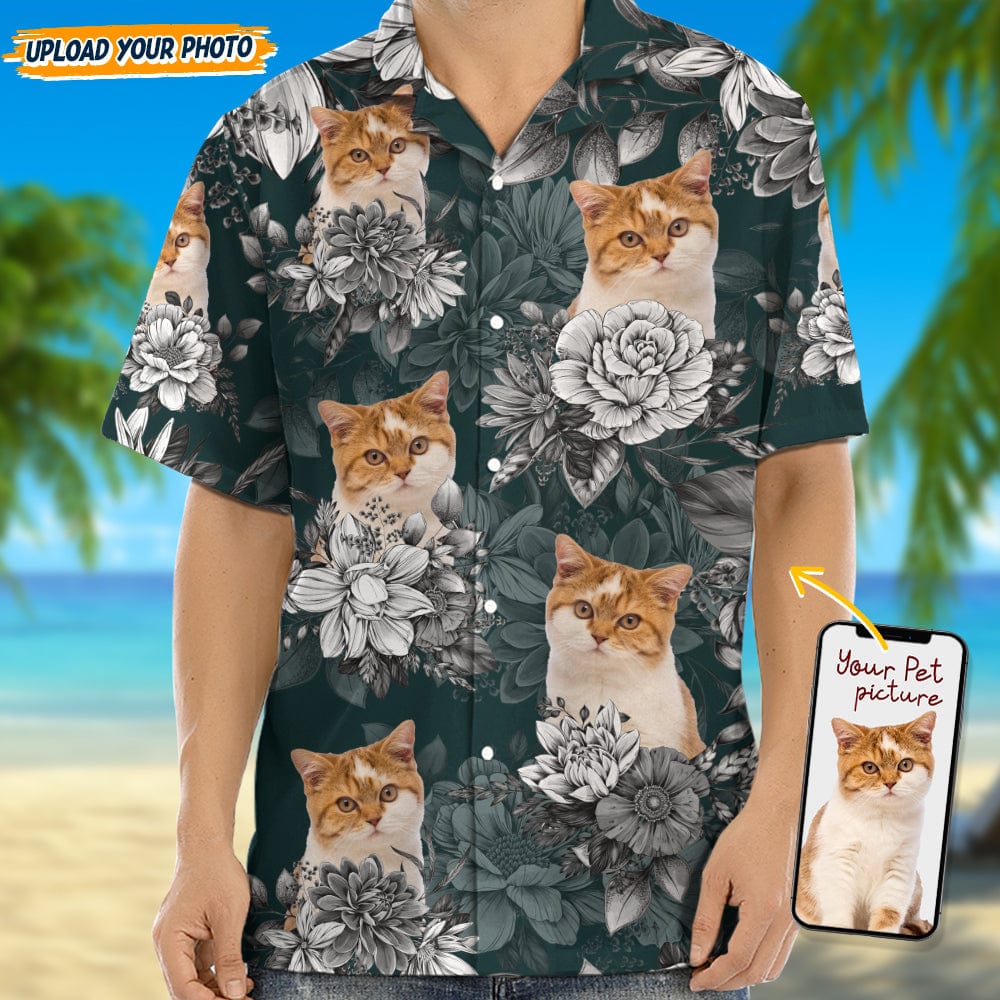 Custom Cat Face Photo Hawaii Shirt N304 889285 - Image 2