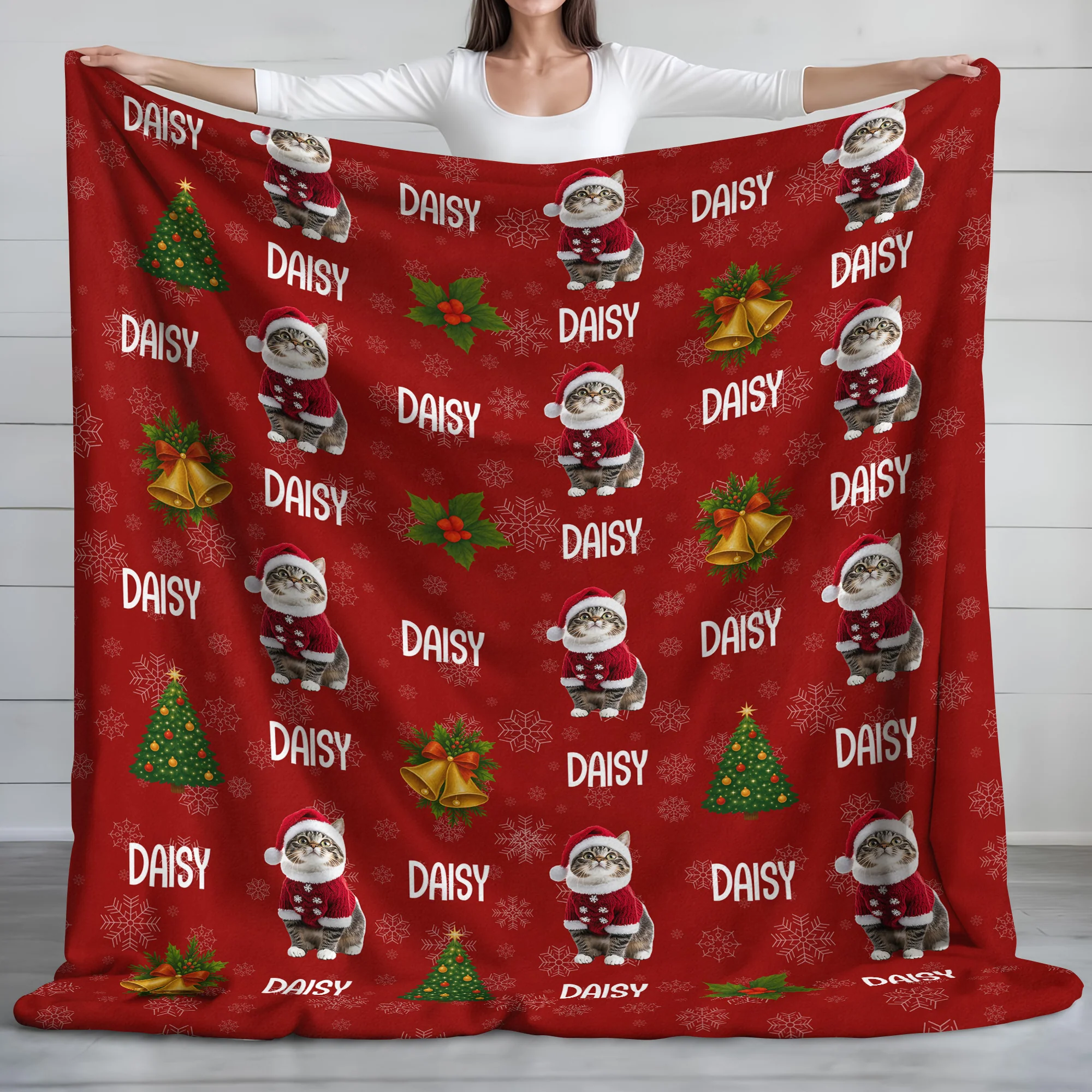 Custom Cat Photo Blanket For Christmas TH10 896023
