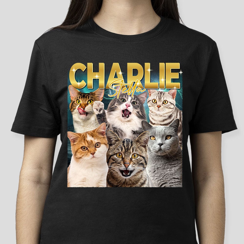 Custom Cat Photo Gradient Name Cat Shirt TA29 889697
