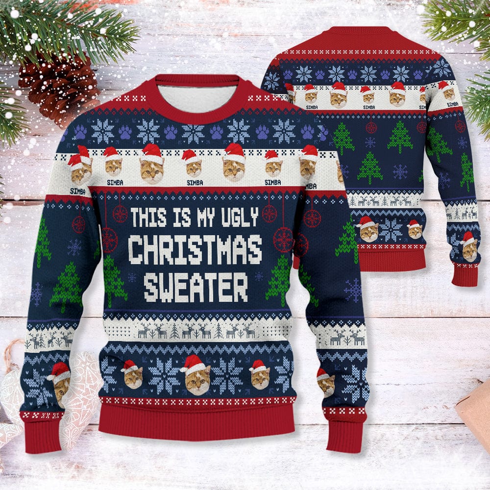 Custom Cat Photo This Is My Ugly Christmas Sweater N304 889921 - Image 2