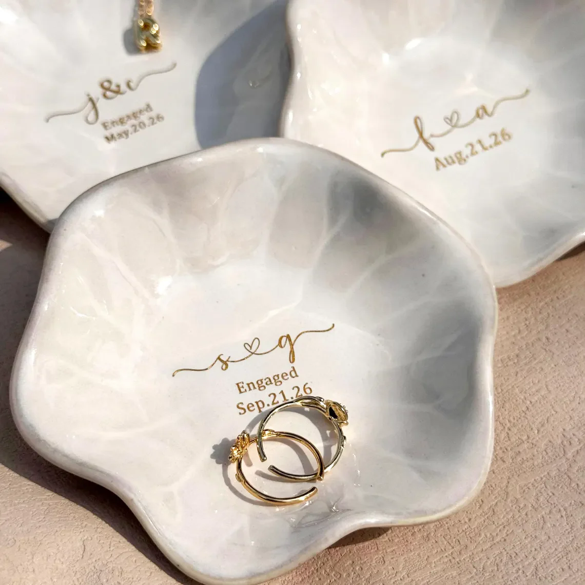 Custom Ceramic Engaged Ring Tray For Mr and Mrs TH10 170355 - Image 6