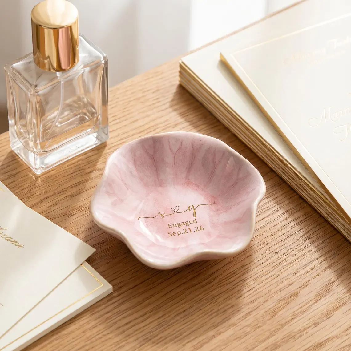 Custom Ceramic Engaged Ring Tray For Mr and Mrs TH10 170355 - Image 8