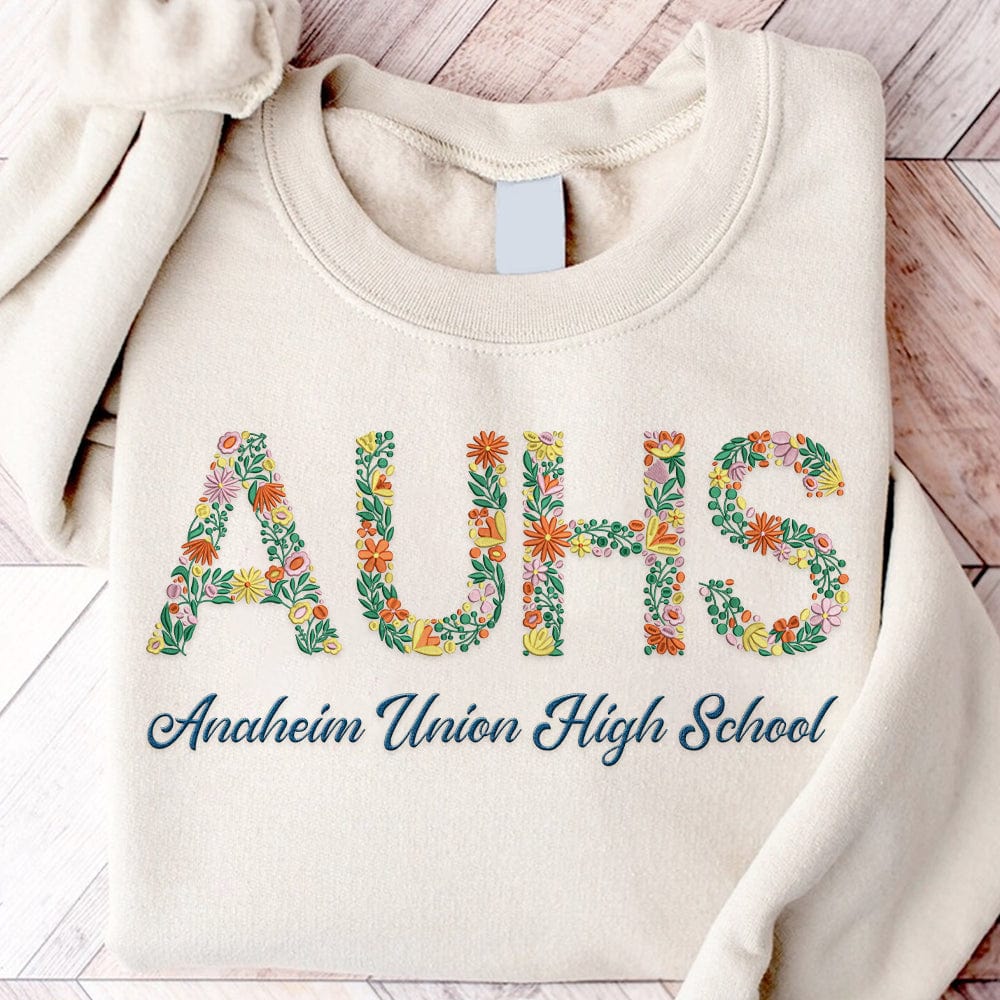Custom College Floral Embroidered Sweatshirt TH10 891679 - Image 2