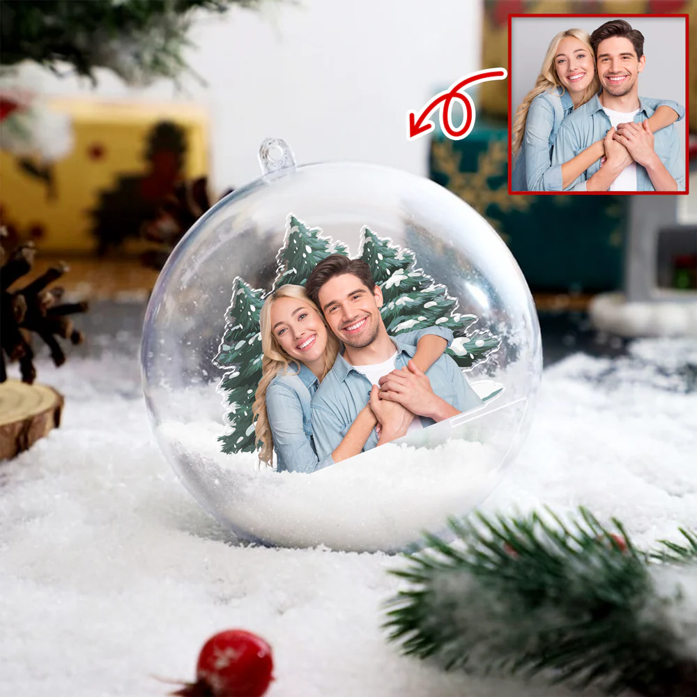 Custom Couple Photo 3D Ball Ornament For Christmas TH10 896083 - Image 2