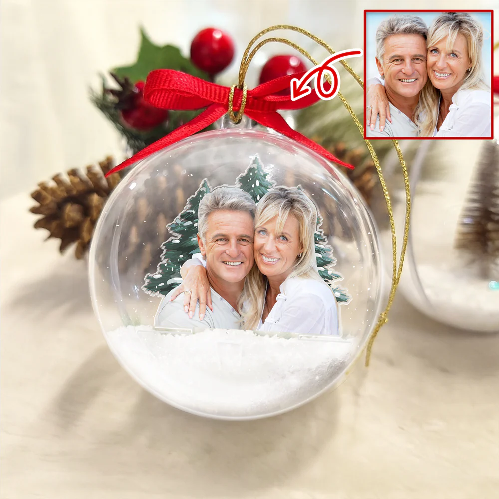 Custom Couple Photo 3D Ball Ornament For Christmas TH10 896083 - Image 3