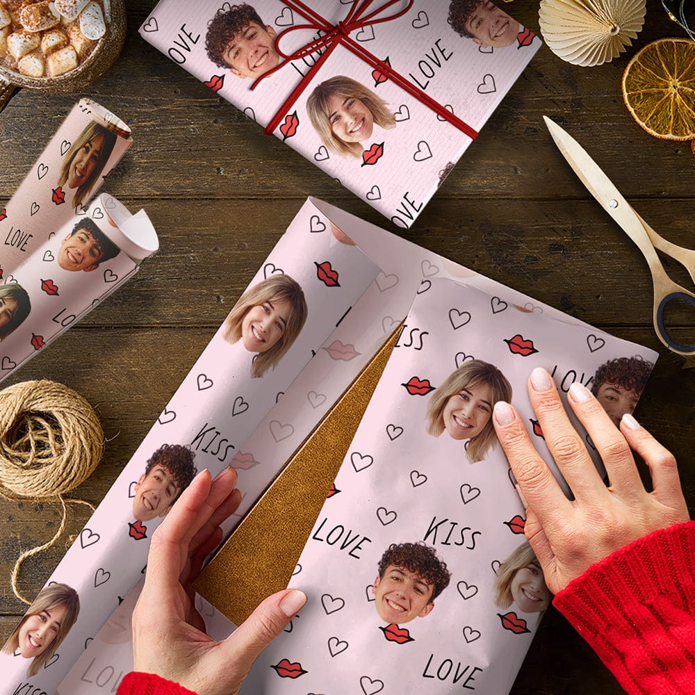 Custom Couple Photo Love And Kiss Wrapping Paper For Valentine Gift TH10 892183 - Image 3