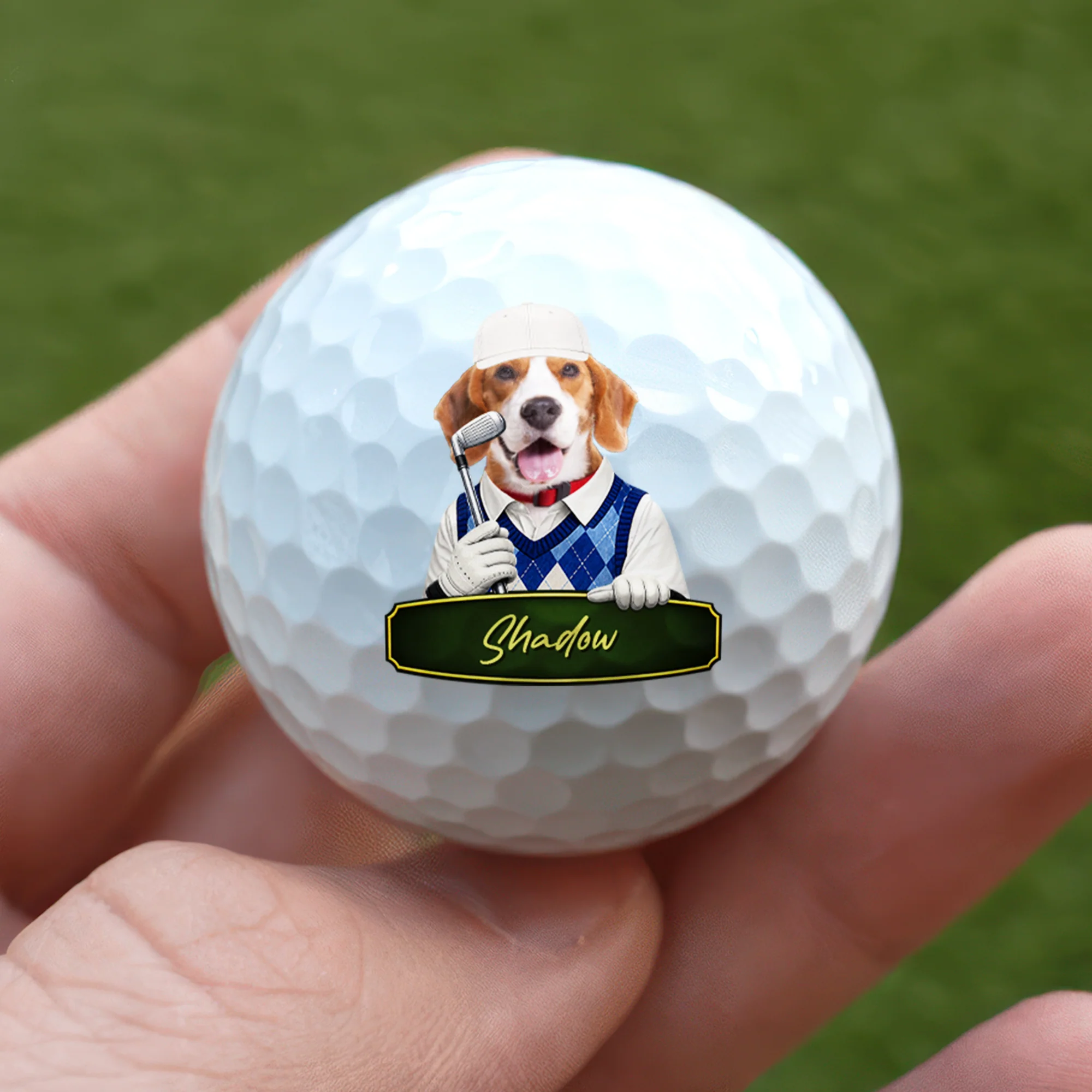 Custom Cute Cartoon Pet Character Photo With Name Golf Ball TH10 169781 - Image 2