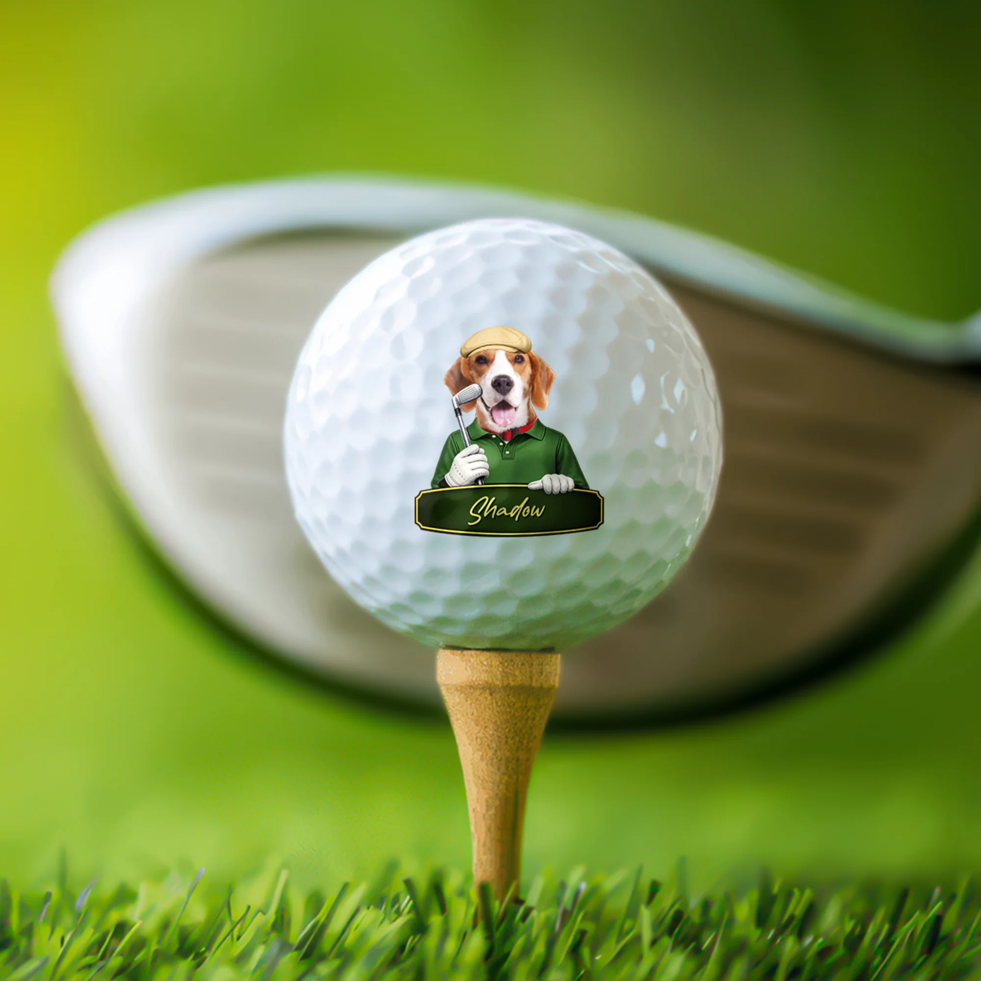 Custom Cute Cartoon Pet Character Photo With Name Golf Ball TH10 169781 - Image 3