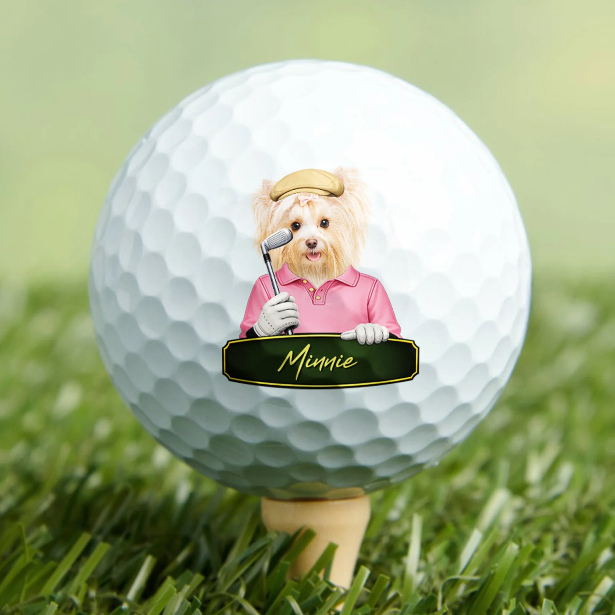 Custom Cute Cartoon Pet Character Photo With Name Golf Ball TH10 169781 - Image 5