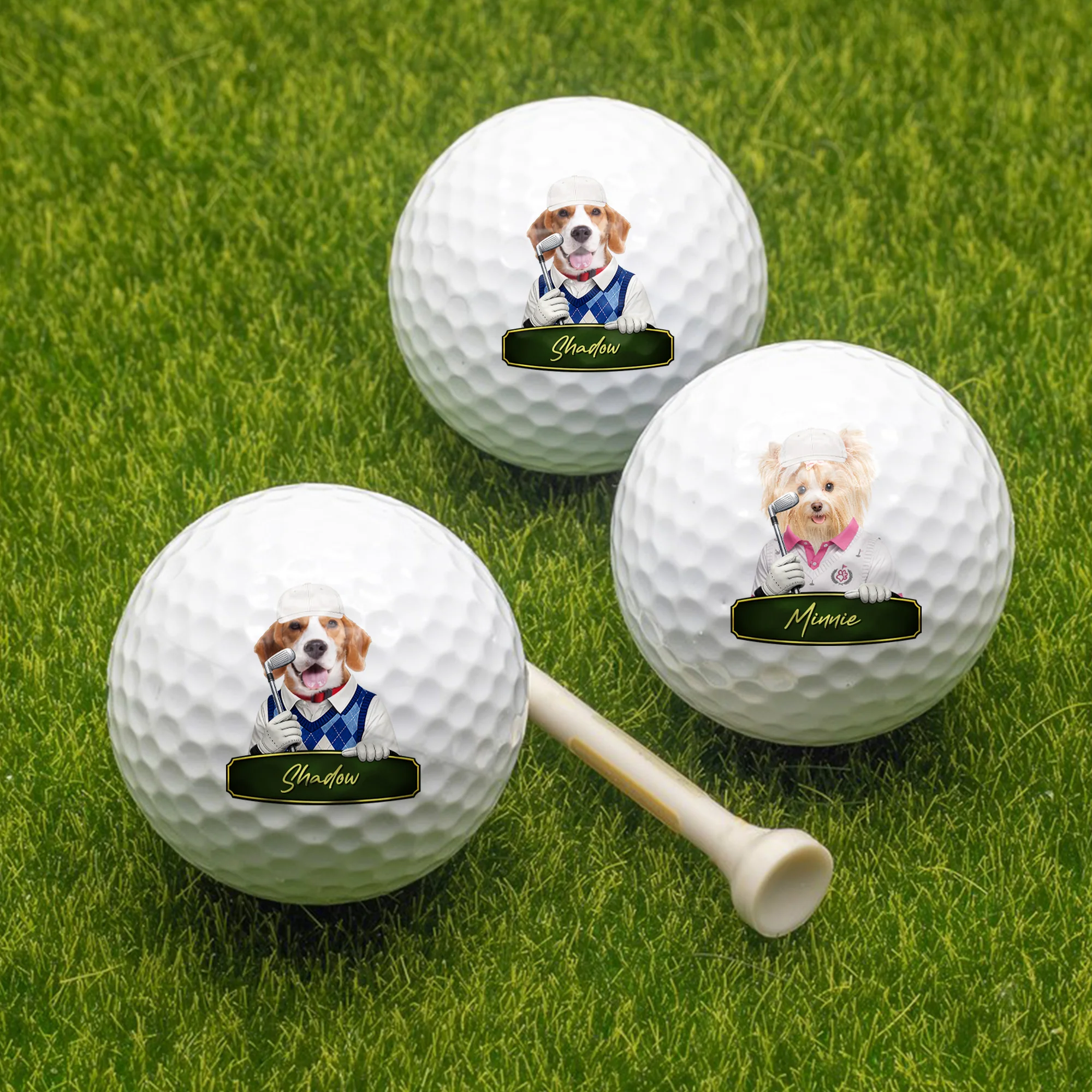 Custom Cute Cartoon Pet Character Photo With Name Golf Ball TH10 169781 - Image 6