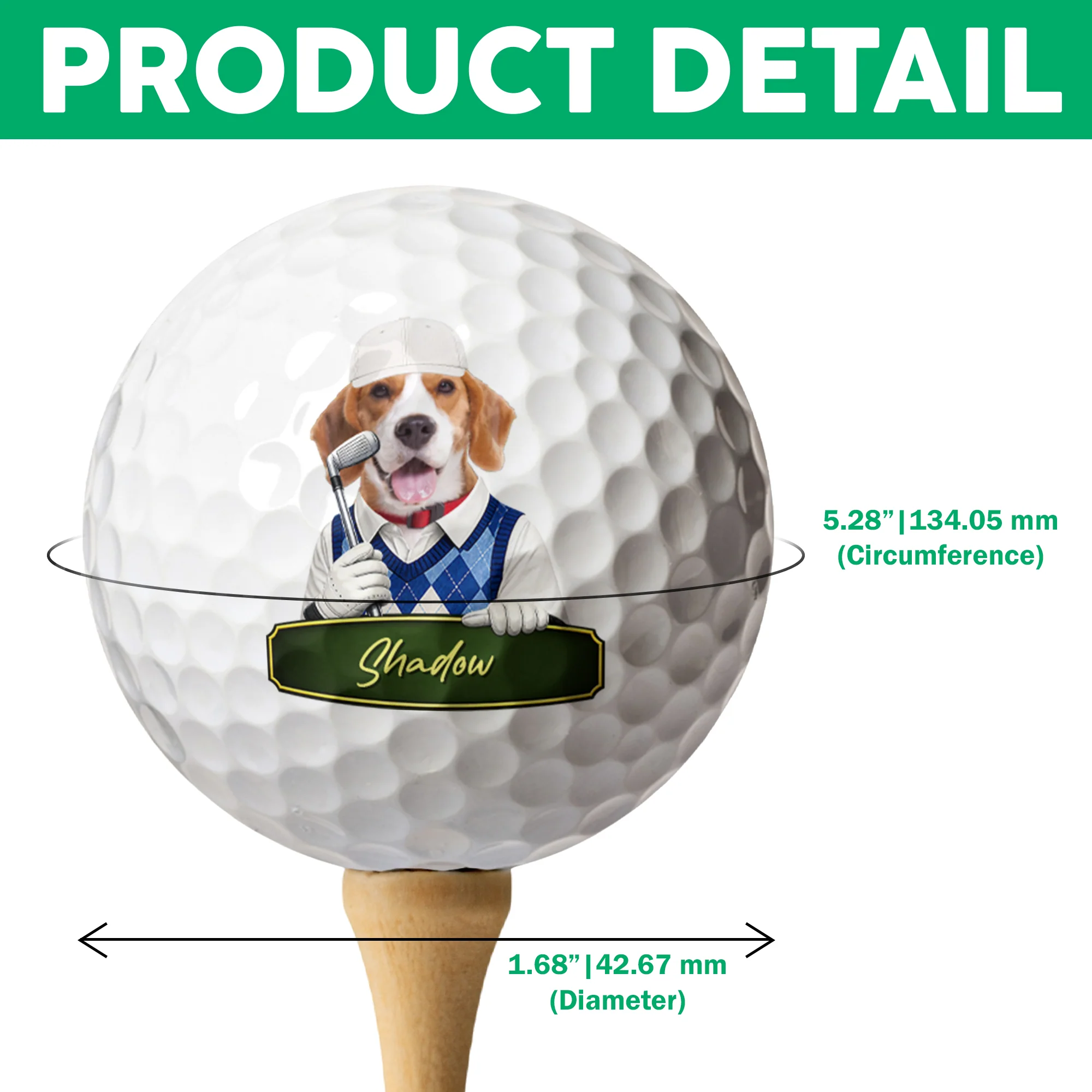 Custom Cute Cartoon Pet Character Photo With Name Golf Ball TH10 169781 - Image 7