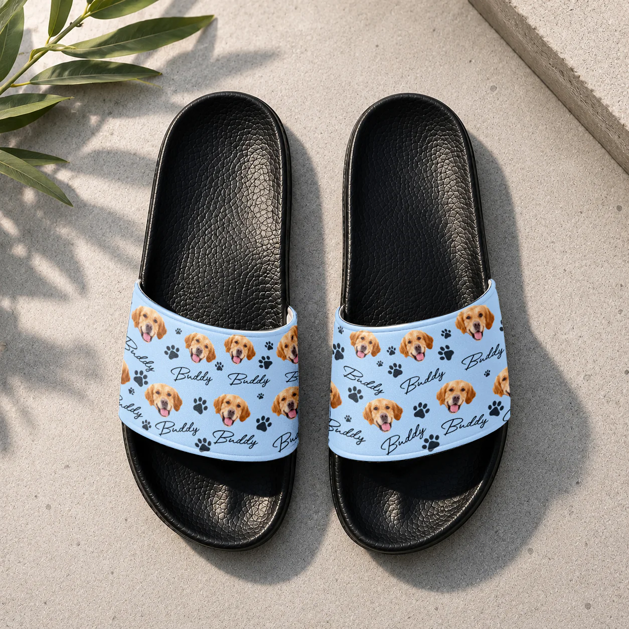 Custom Dog Cat Photo And Name - Slide Sandals Personalized Gift For Pet Lovers TH10 170021 - Image 4