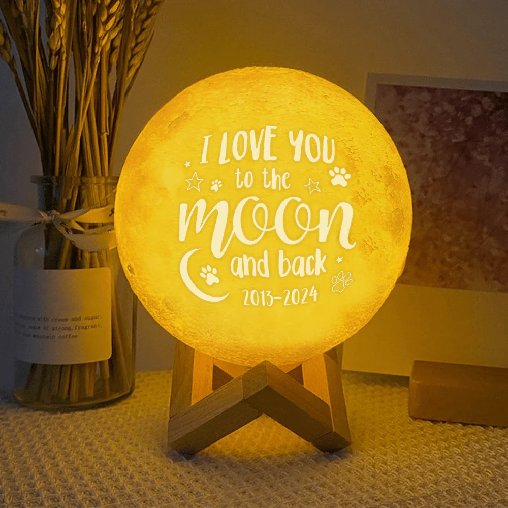 Custom Dog Photo I Love You To The Moon And Back Memorial Moon Lamp TH10 892419 - Image 9