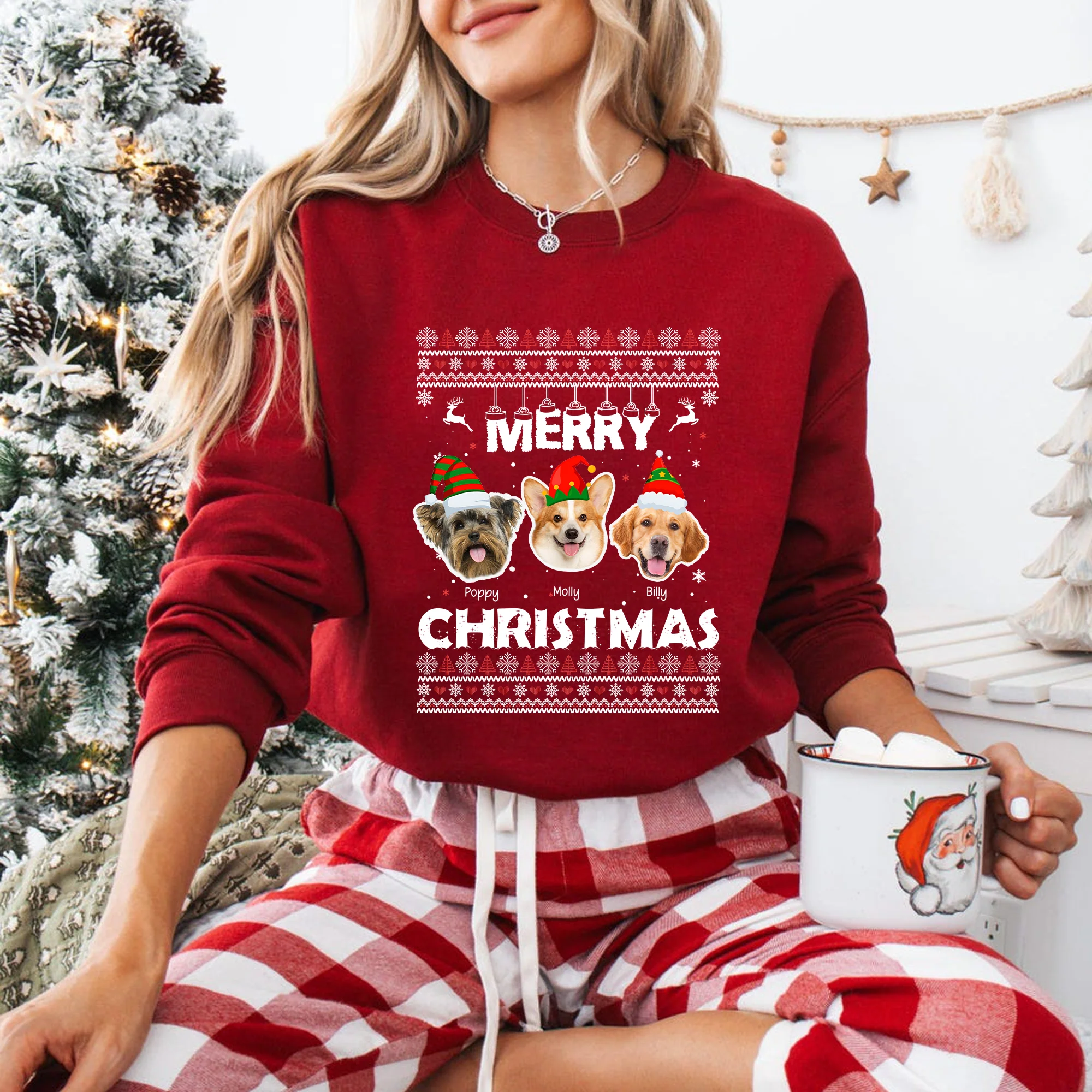 Custom Dog Cat Photo Merry Christmas Sweatshirt TH10 896065 - Image 7