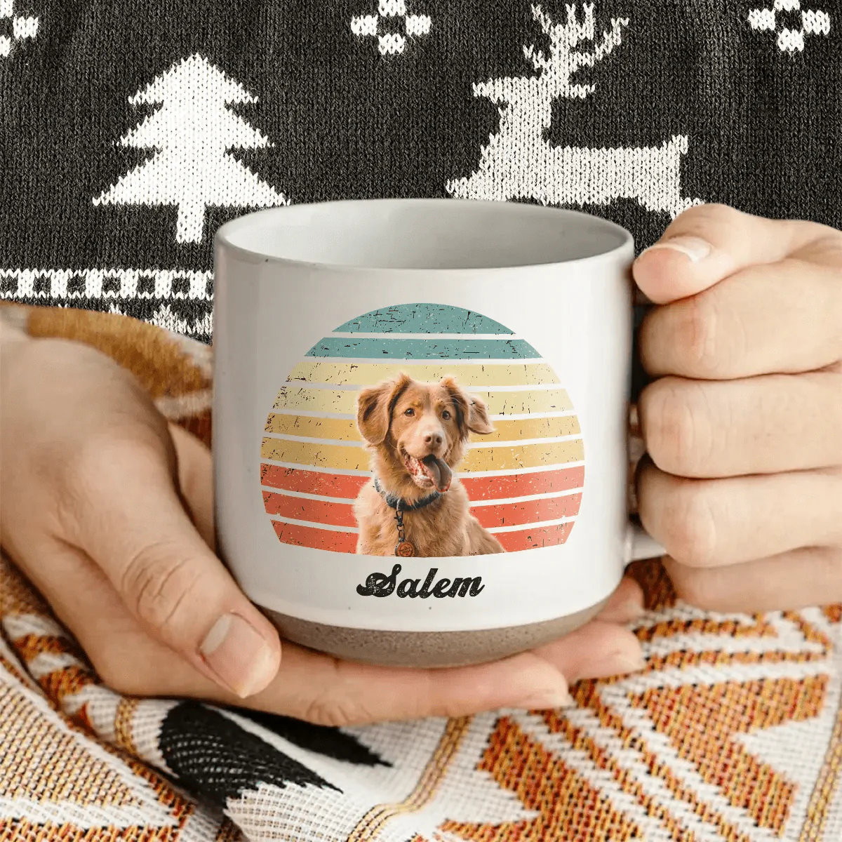 Custom Dog Cat Photo Retro Pottery Mug TH10 892099 - Image 4