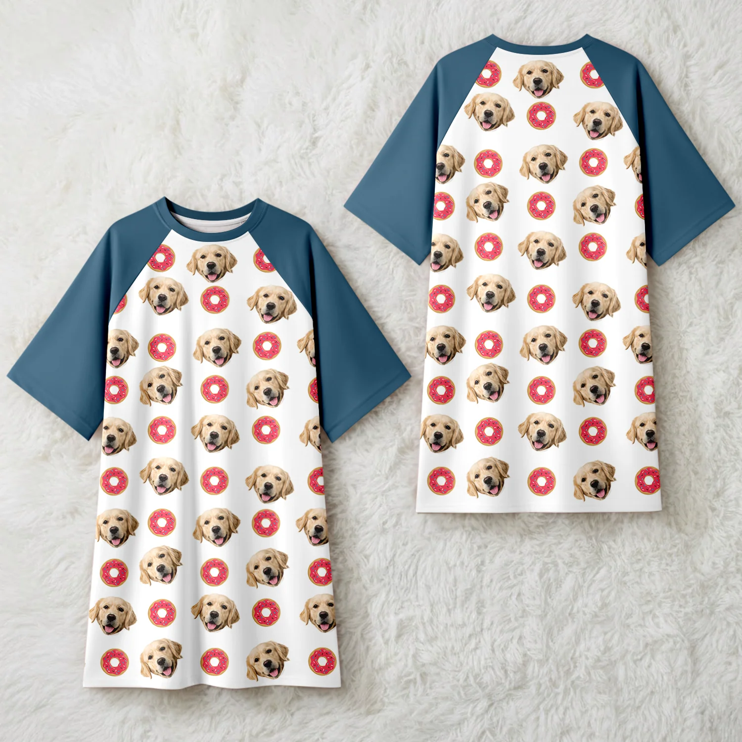 Custom Dog Cat Photo With Icon Raglan Nightgown Gift For Mom TH10 169479 - Image 5
