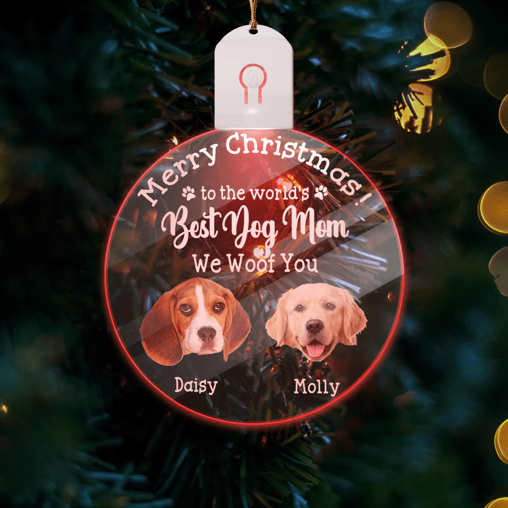 Custom Photo Merry Christmas To The World Acrylic LED Ornament TH10 892127 - Image 2
