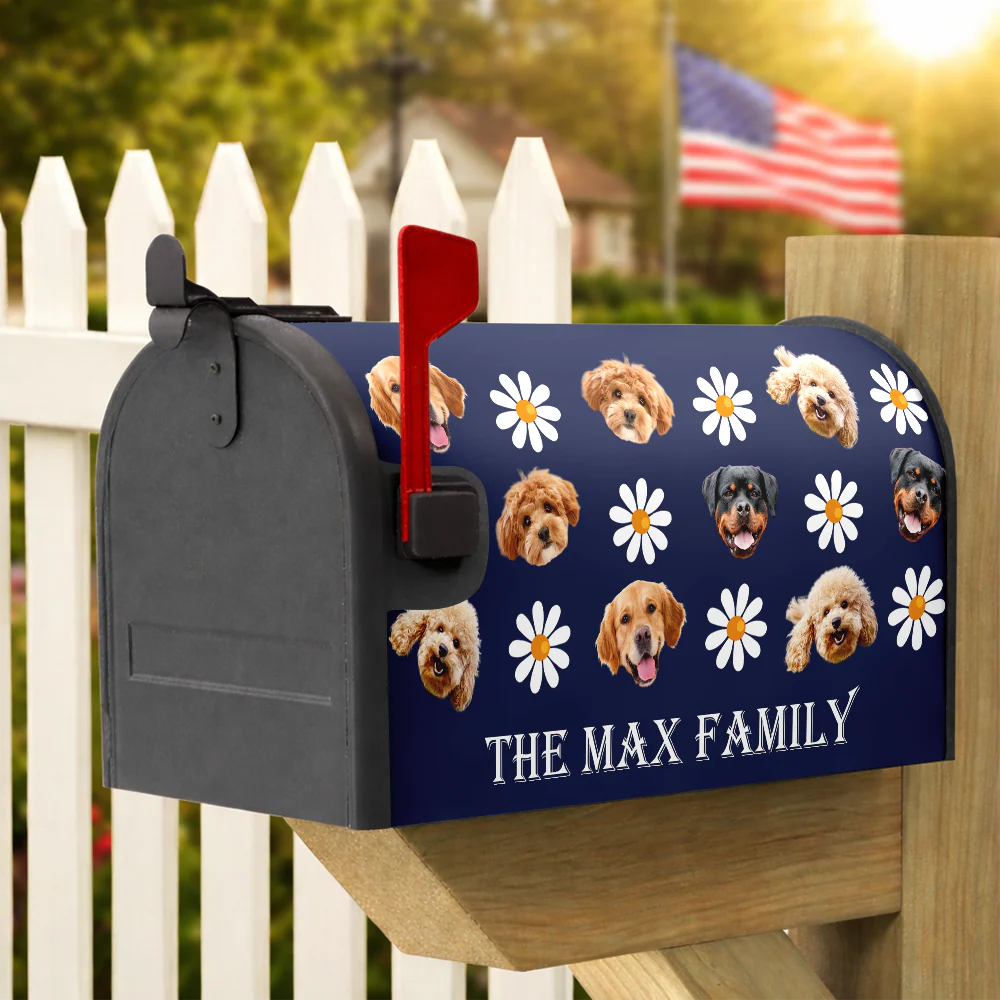 Custom Dog Face Photo With Icon Mailbox Cover TH10 898397 - Image 2