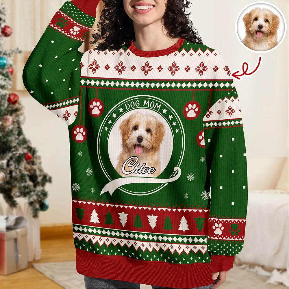 Custom Dog Mom/ Dog Dad Christmas Ugly Sweater For Dog Lover TH10 896221 - Image 5
