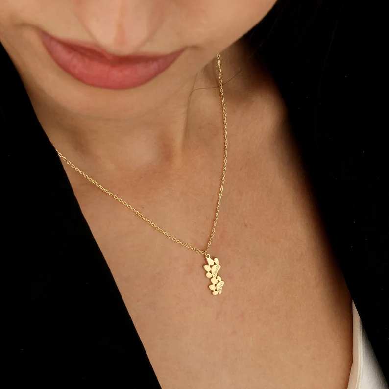 Custom Dog Name Paw Necklace For Dog Lover TH10 896889 - Image 2