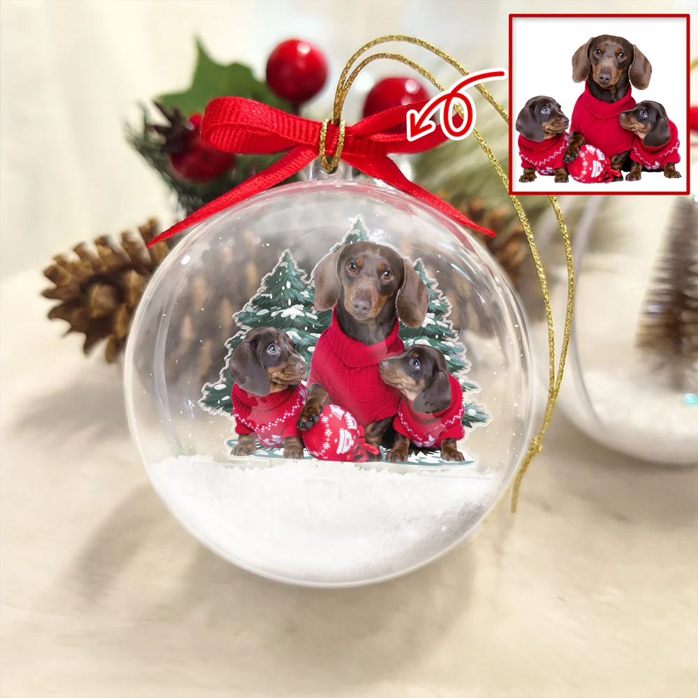 Custom Dog Photo 3D Ball Ornament For Christmas TH10 896071 - Image 3