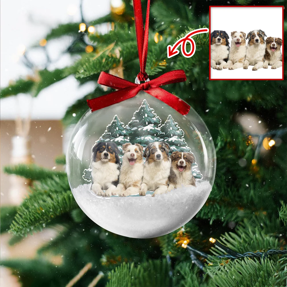 Custom Dog Photo 3D Ball Ornament For Christmas TH10 896071 - Image 4