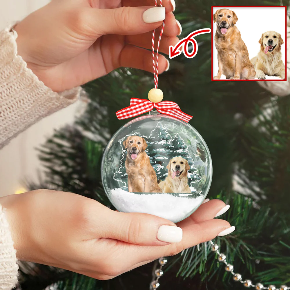 Custom Dog Photo 3D Ball Ornament For Christmas TH10 896071 - Image 5