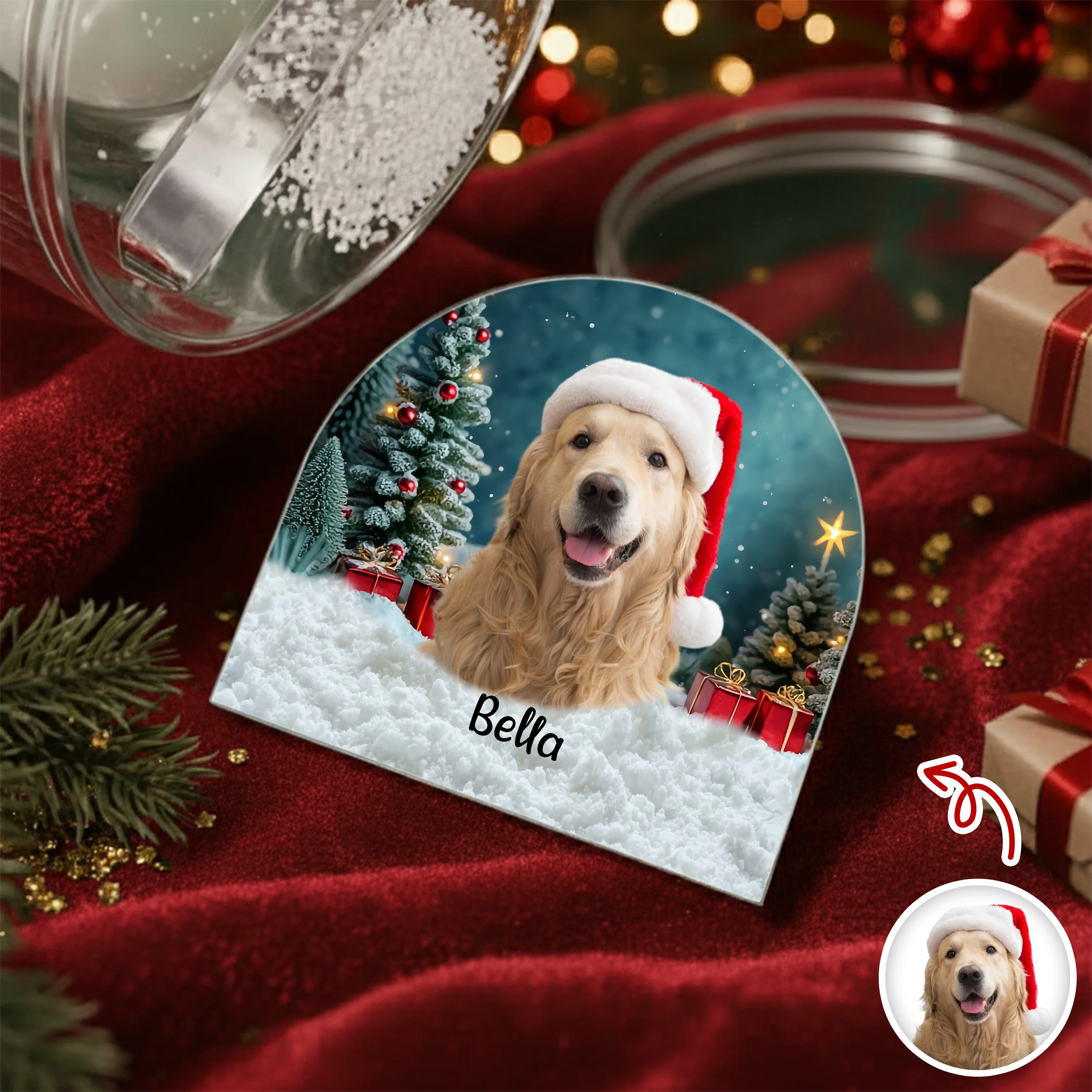 Custom Dog Photo Acrylic Snow Globe TH10 896501 - Image 3