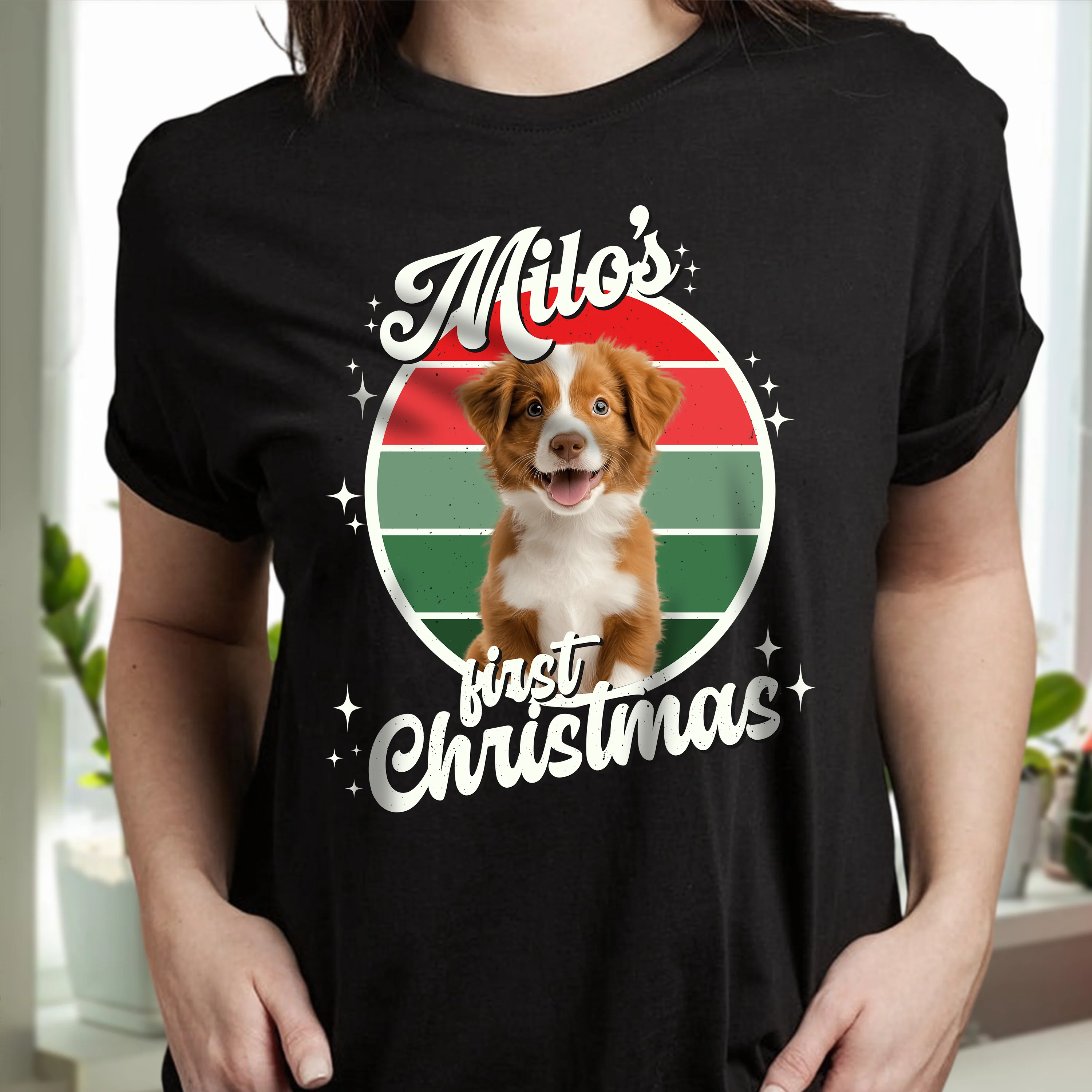Custom Dog Photo And Name First Christmas Shirt For Dog Lover TH10 896627 - Image 3