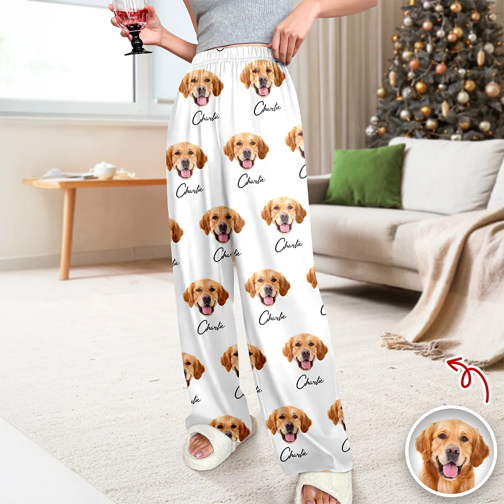 Custom Pet Portrait Pajama Pants – Personalized Dog/Cat/Person Photo & Name Gift TH10 894973 - Image 14
