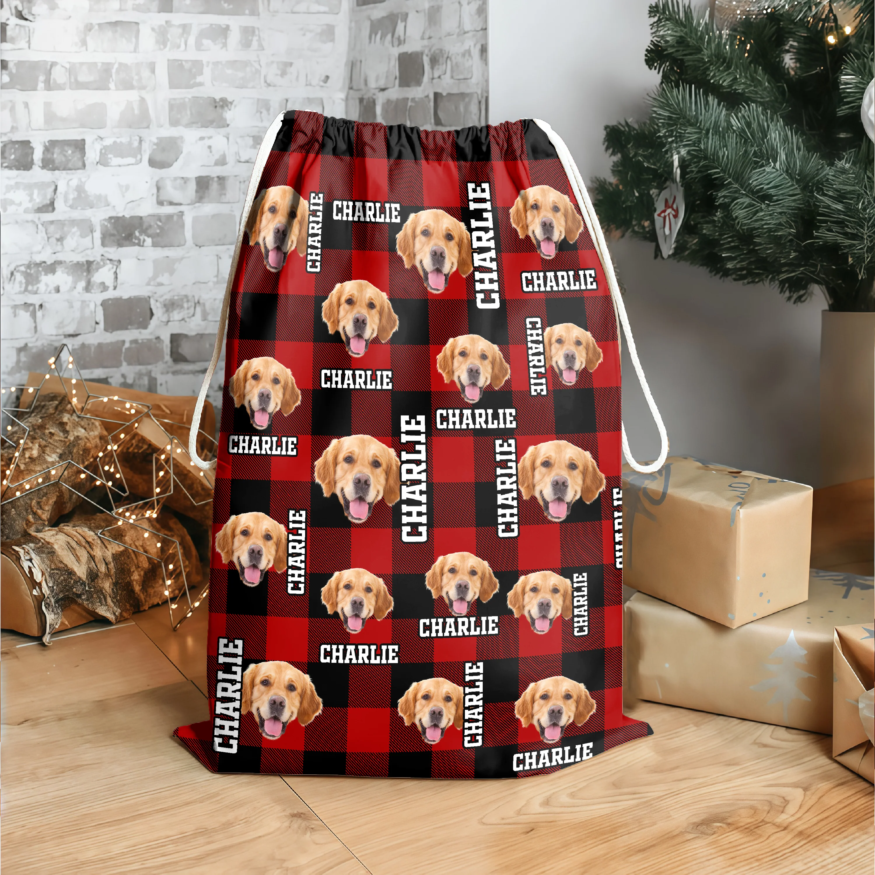 Custom Dog Photo Christmas Gift Bag For Your Dog TH10 896999 - Image 2