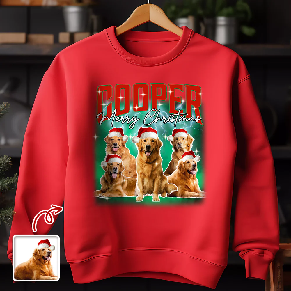 Custom Dog Photo Christmas Sweatshirt TH10 896269 - Image 2