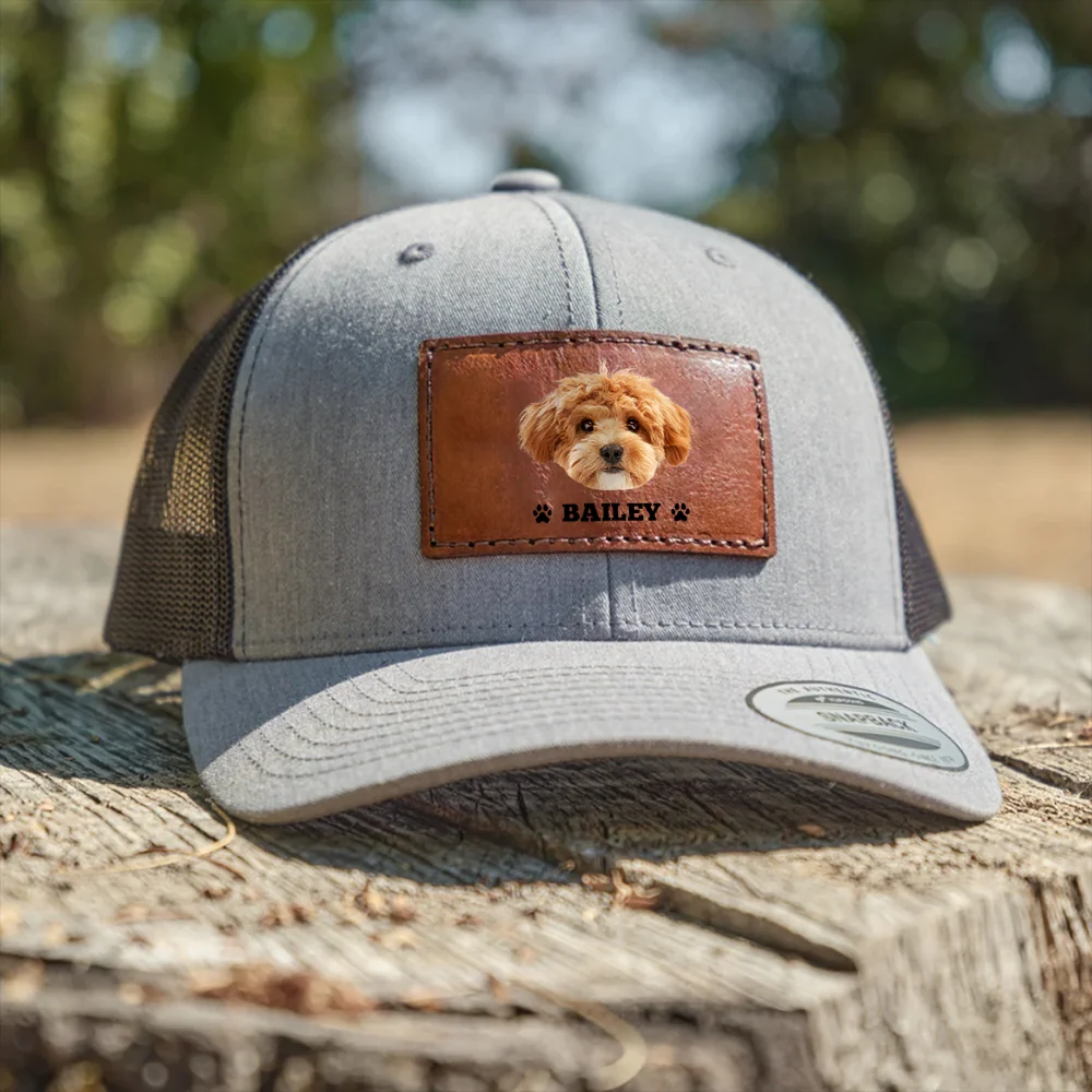 Custom Dog Photo Hat Leather Patch TH10 892917 - Image 3