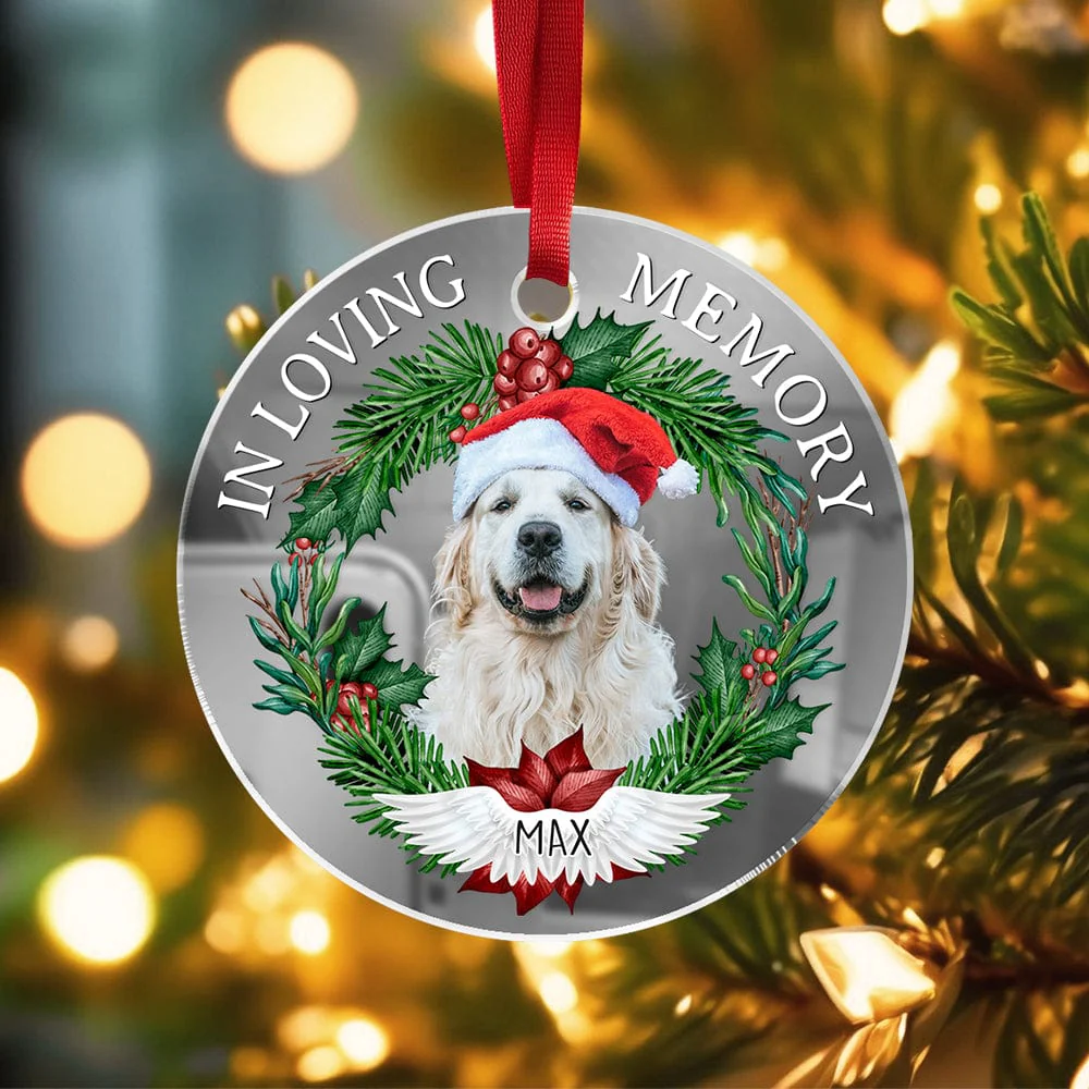 Custom Dog Photo In Loving Memory Mirrored Acrylic Ornament TH10 892065