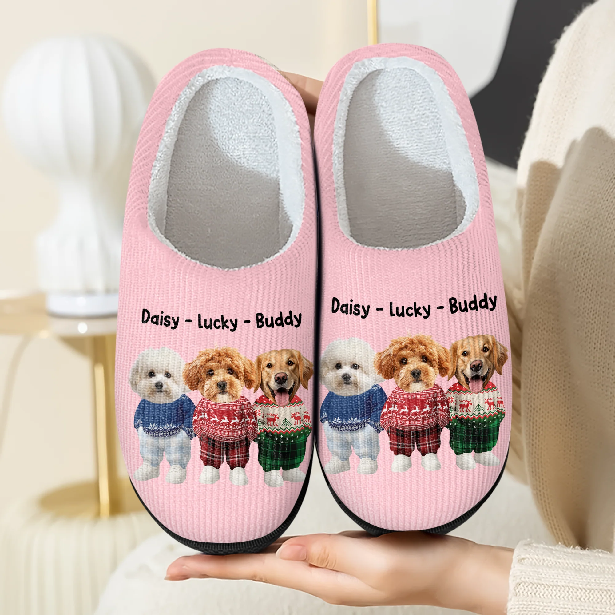 Custom Dog Photo Slippers Christmas Gift For Dog Lovers TH10 896773 - Image 3