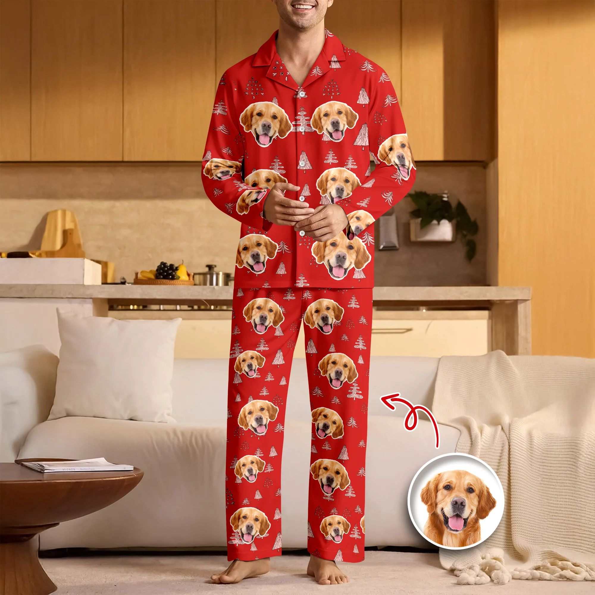 Custom Dog Photo With Christmas Tree Icon Pajamas TH10 894405 - Image 8