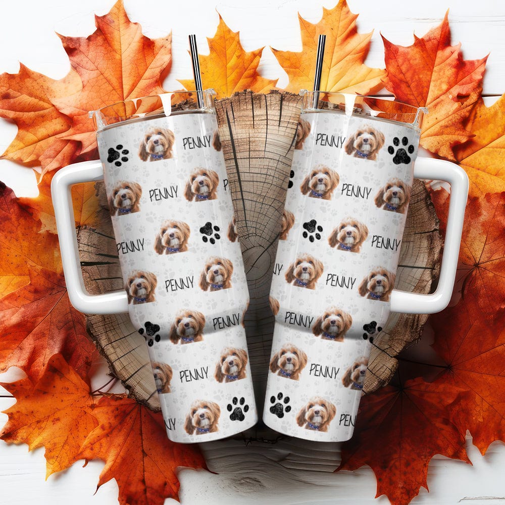 Custom Dog Photo With Paw Dog Tumbler 40oz TA29 890589 - Image 4