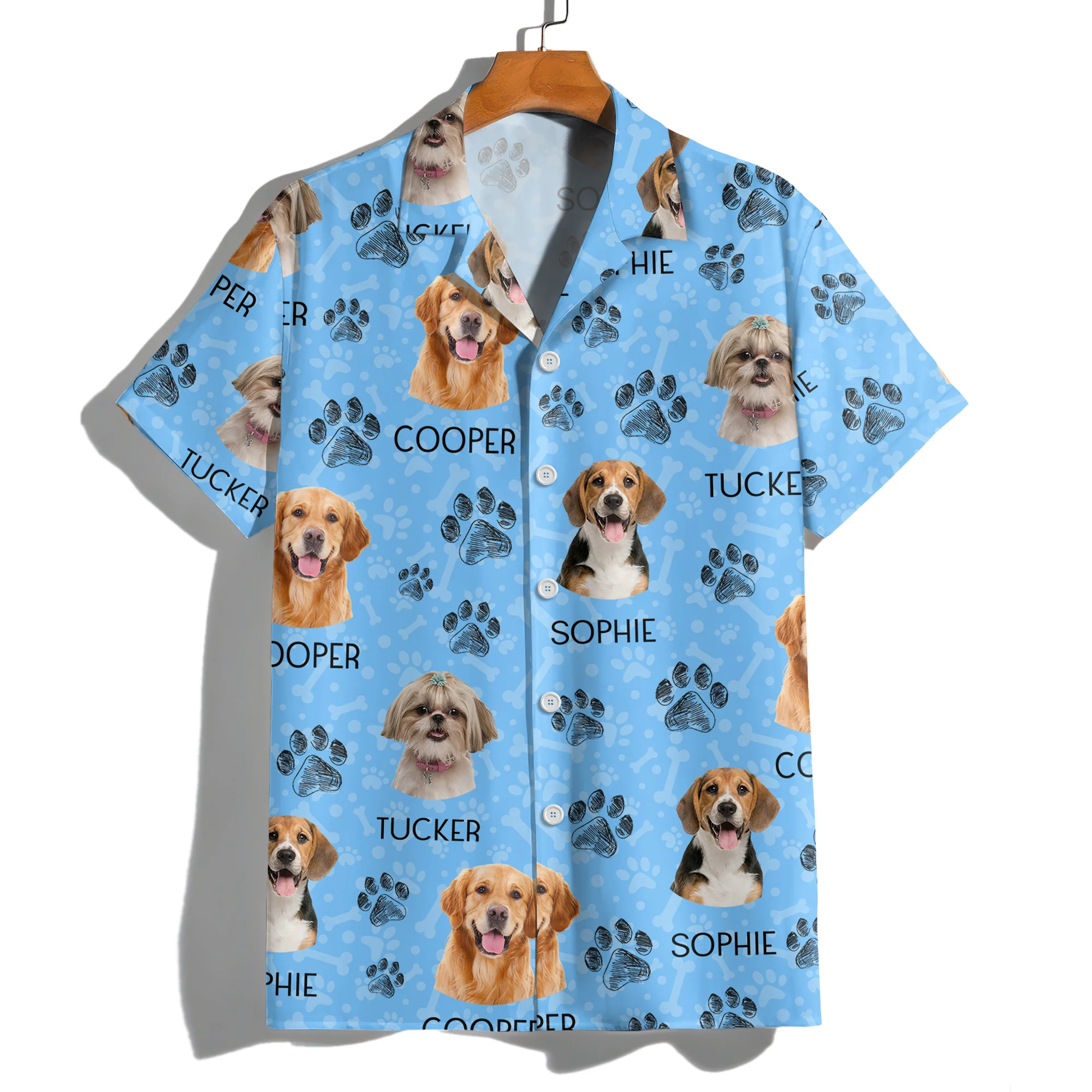 Custom Dog Photo With Paw Pattern Hawaii Shirt For Dog Lover TH10 894077 - Image 5