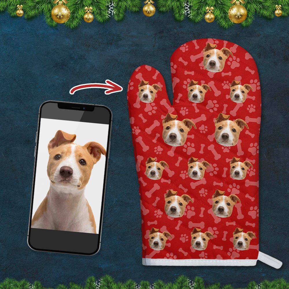 Custom Dog Photo With Paw Pattern Oven Mitt K228 889863 - Image 3