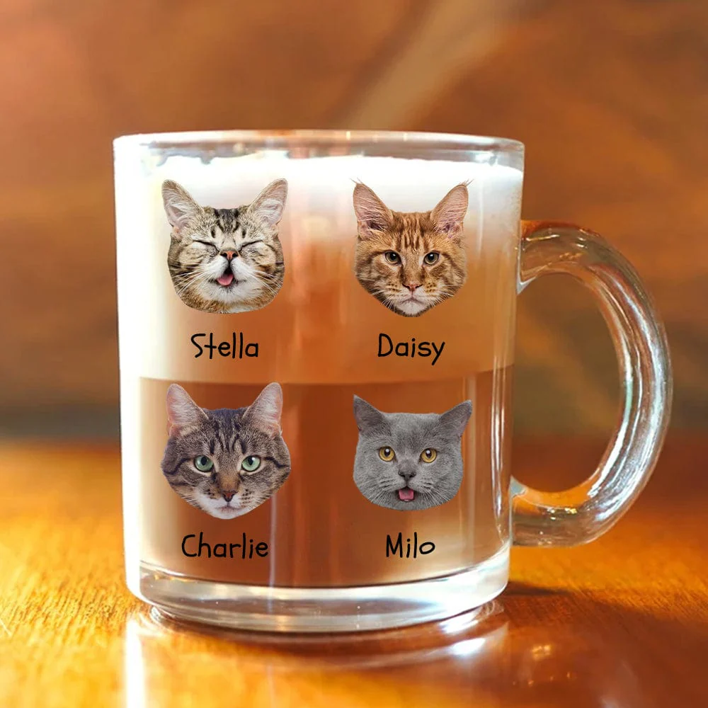 Custom Face Photo For Dog Cat Lover Glass Mug TH10 891431 - Image 2