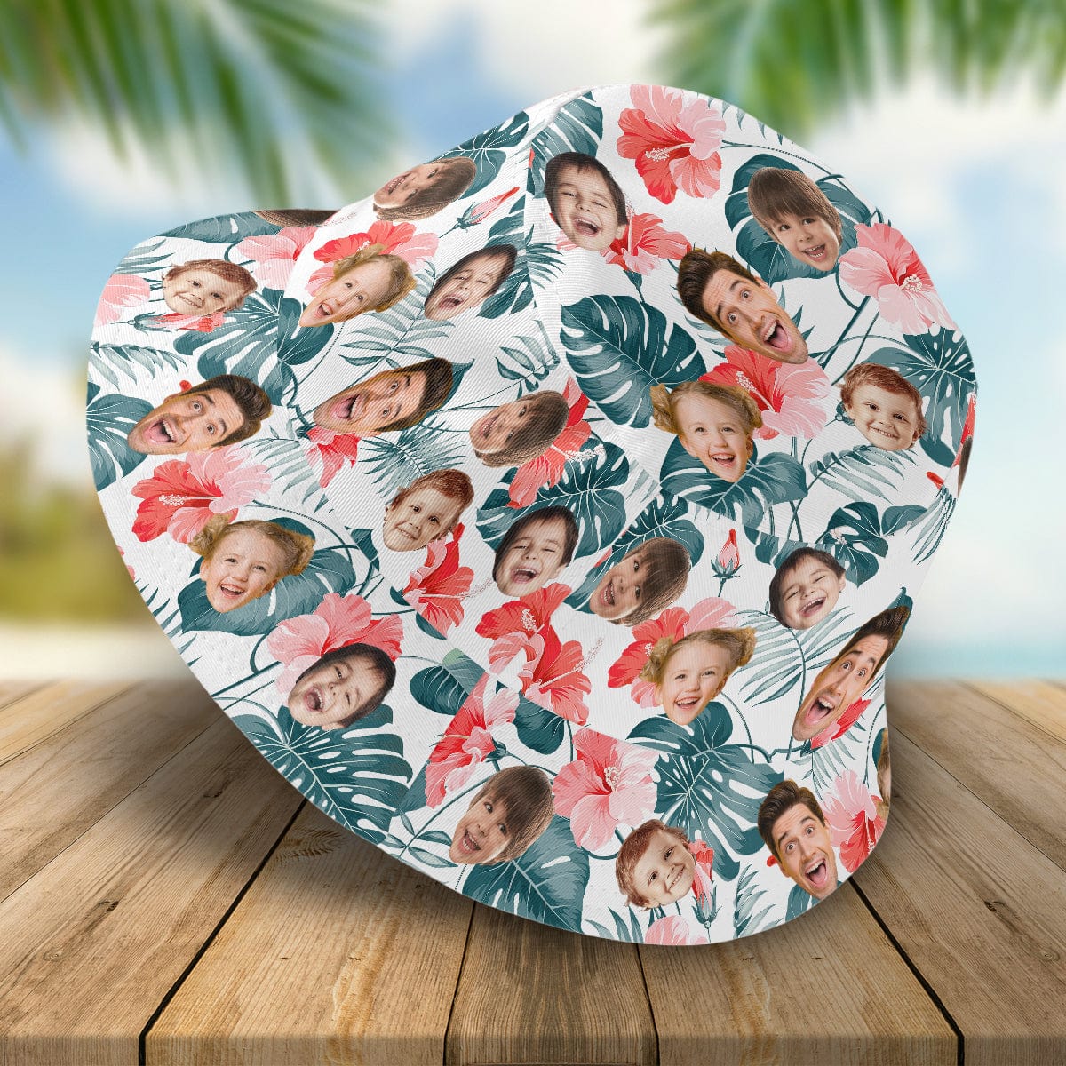 Custom Face Photo Hawaii Bucket Hat TH10 891127 - Image 3