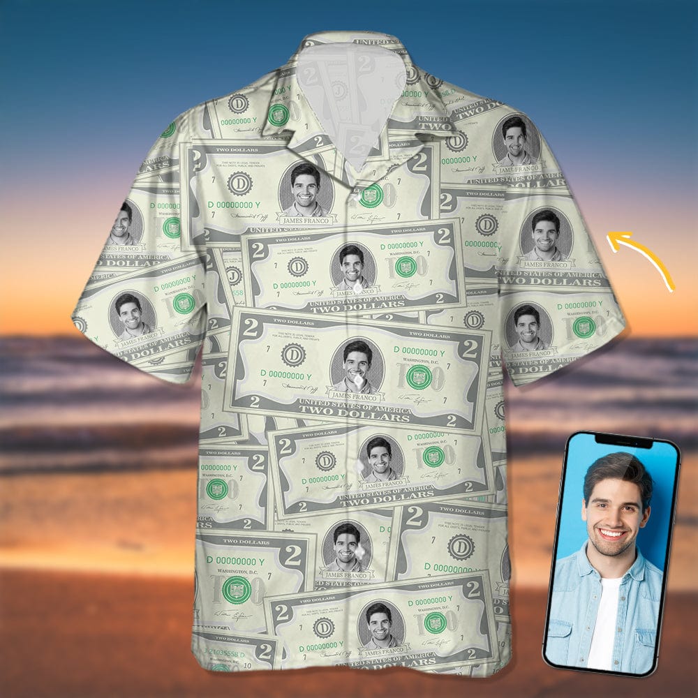 Custom Face Photo On Money Hawaii Shirt TA29 889557 - Image 3