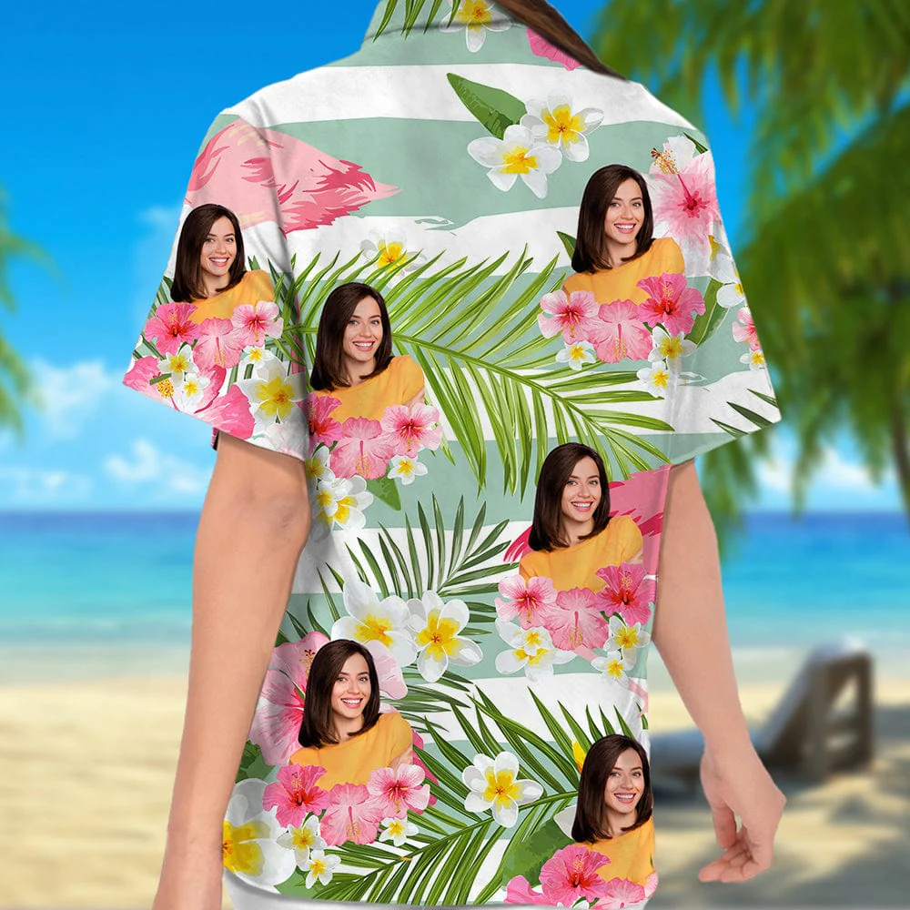 Custom Face Photo Tropical Hawaii Shirt DA199 890429 - Image 4