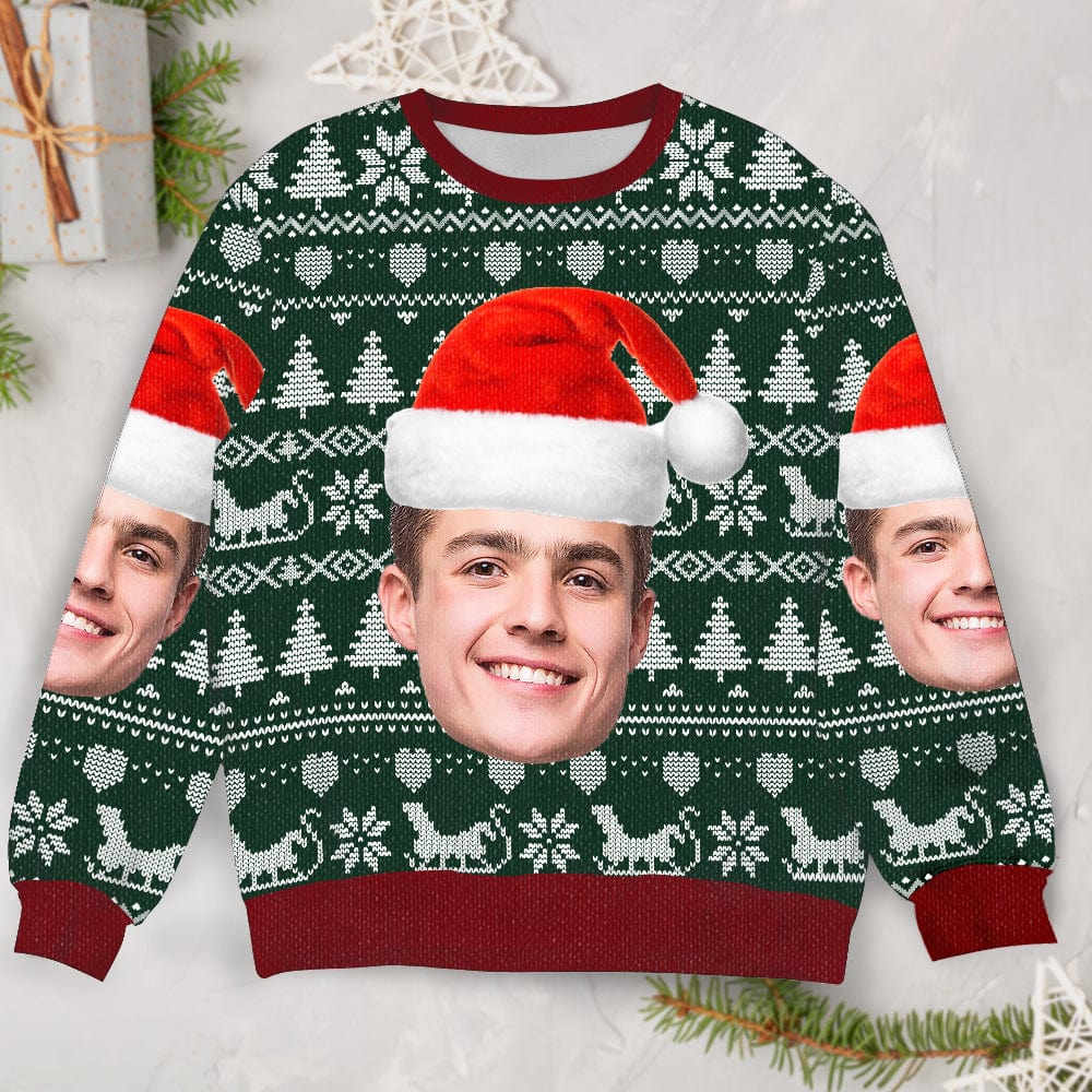 Custom Face Photo With Christmas Pattern Ugly Christmas Sweater TH10 891597 - Image 4
