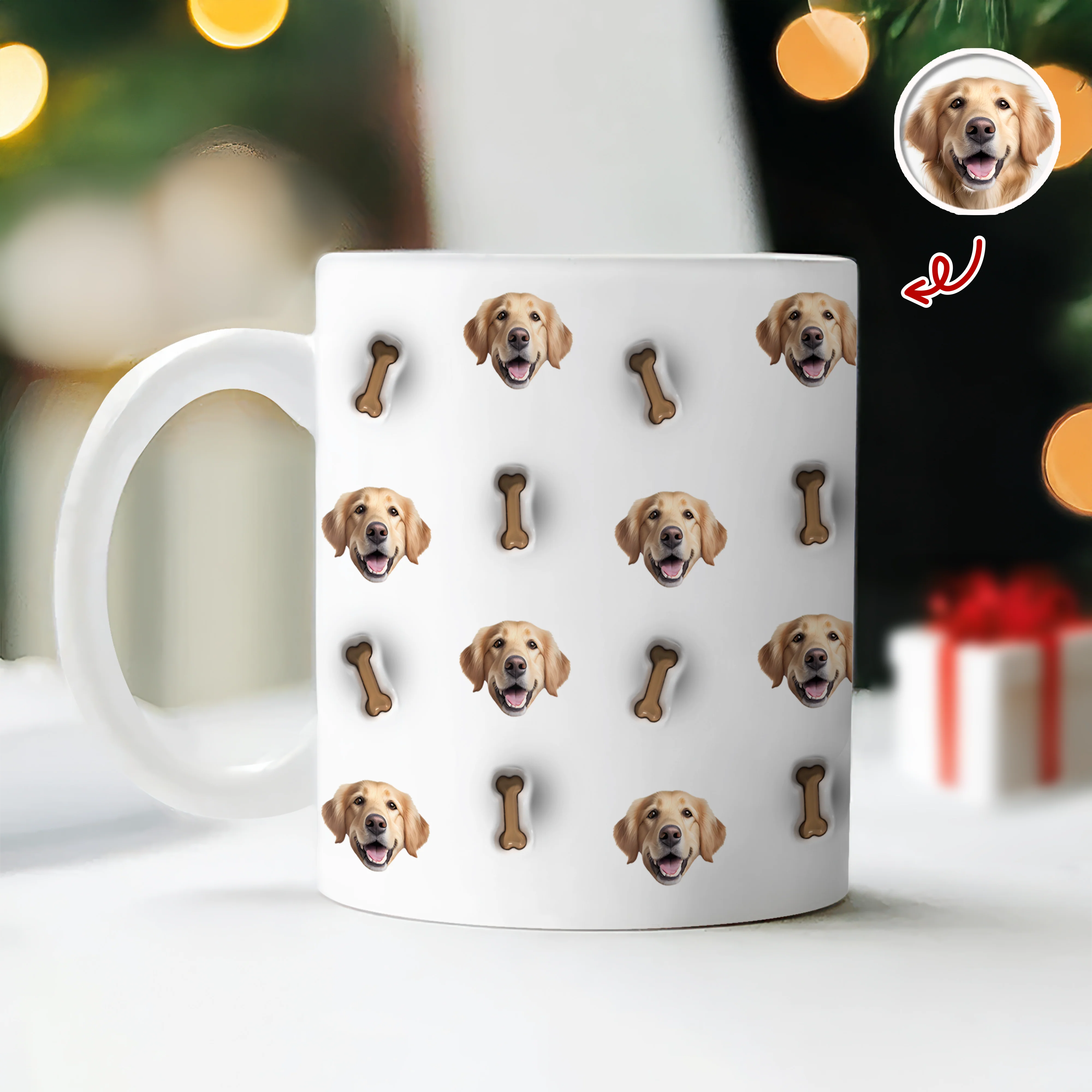 Custom Face Photo With Icon Dog For Dog Lover 3D Inflated Effect Mug TH10 894335 - Image 3