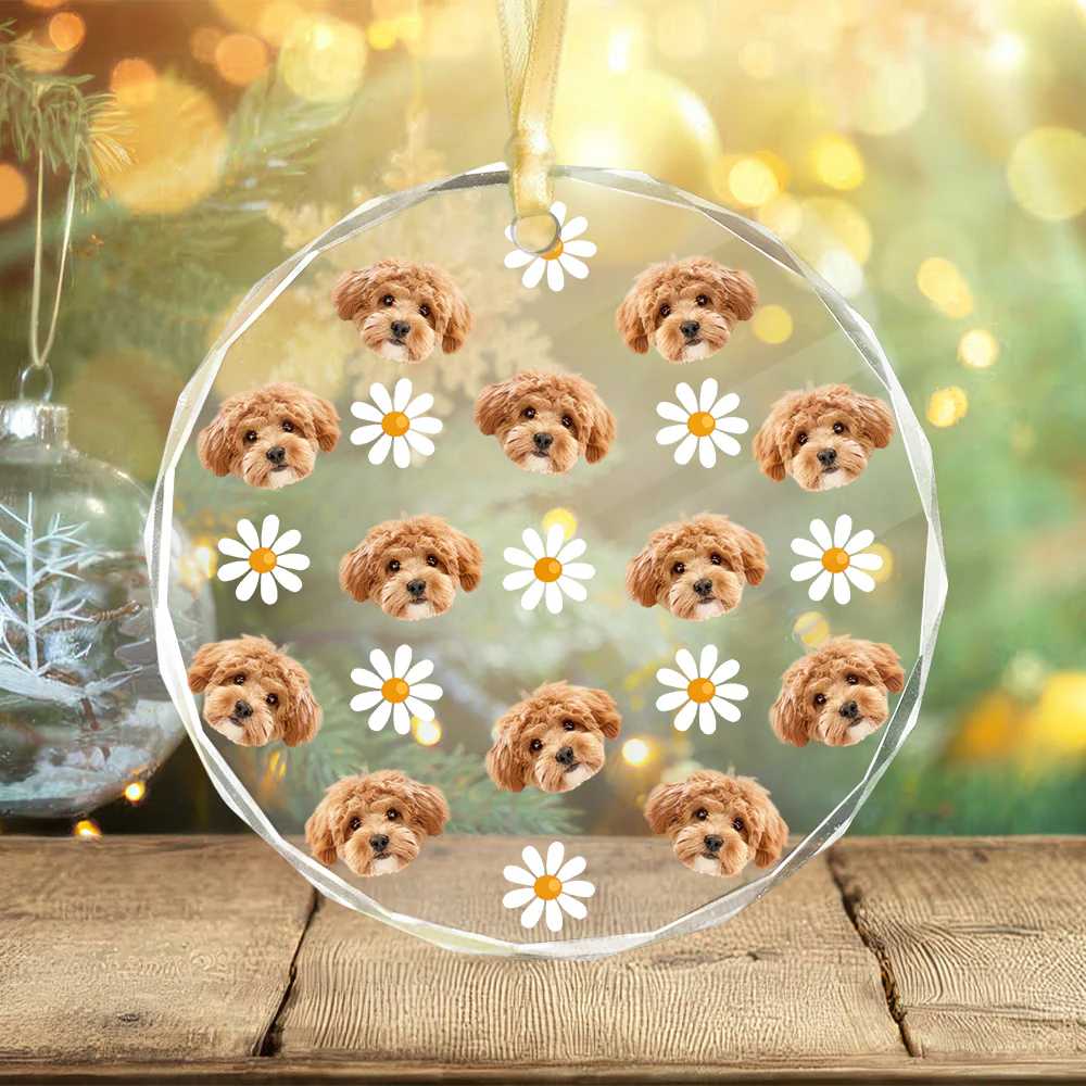 Custom Face Photo With Icon For Pet Lover Glass Ornament TH10 894293 - Image 2
