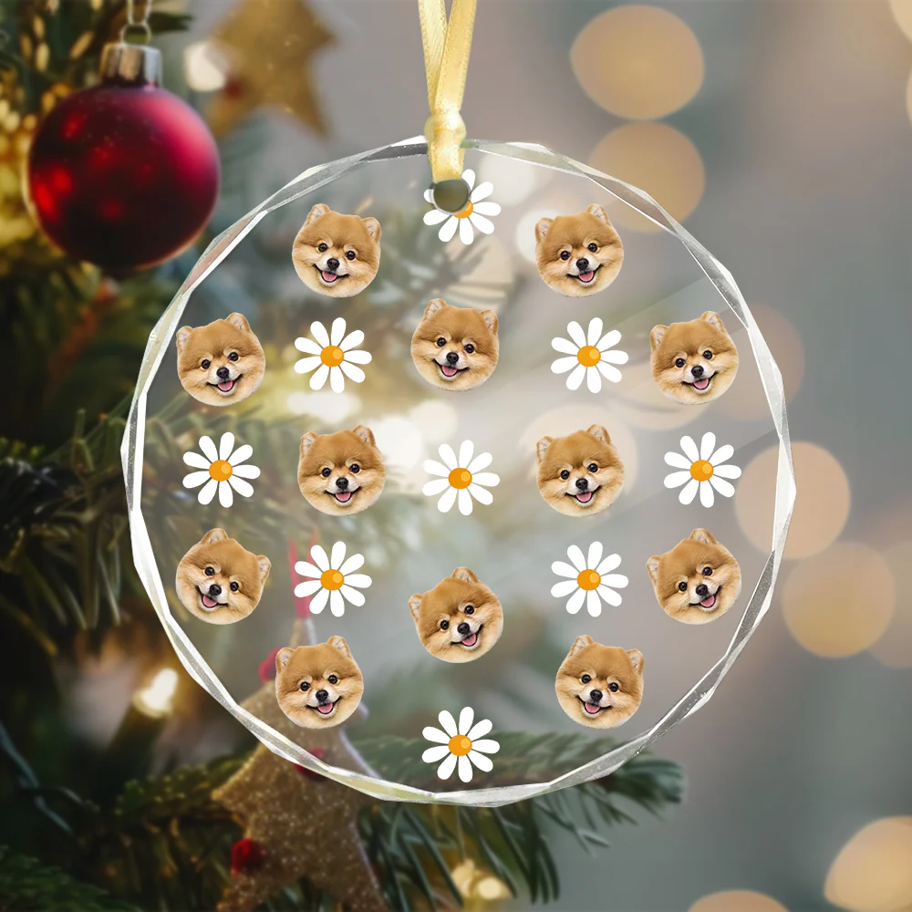 Custom Face Photo With Icon For Pet Lover Glass Ornament TH10 894293 - Image 3